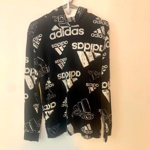 Kids Unisex Adidas Print Logo Hoodie XL 18-20